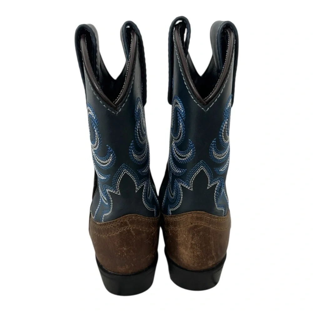 CODY JAMES BOYS' HOLT TWO-TONE EMBROIDERED WESTERN BOOTS - ROUND TOE size 9